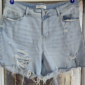 Women's Judy Blue distressed jean shorts, size 2XL